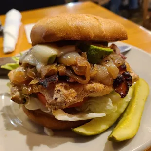 Grilled Chicken Avocado Sammi. Delicious ingredients but impossible to eat!