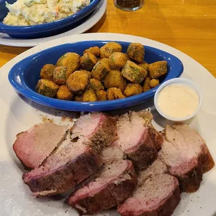 Cooked in a smoker behind the restaurant and very very good!