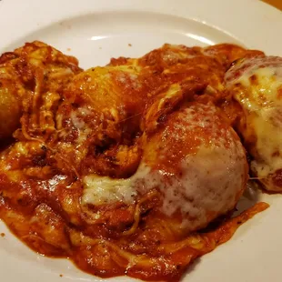 Shame on them for terrible plating but still delicious classic stuffed shells.