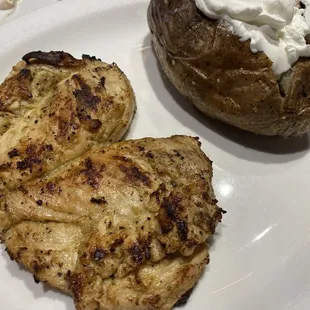 Grilled chicken and baked potato