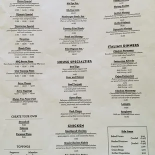 Updated Menu September 2021