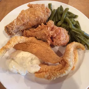 Chicken and catfish from buffet