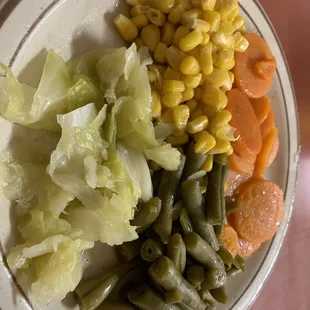 Carrots, corn, green beans, &amp; cabbage !!!!