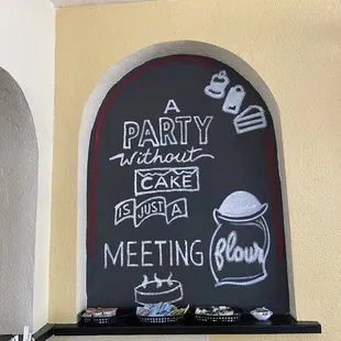 a chalkboard with a message on it