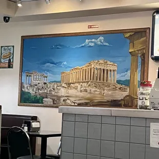 a painting of the parthenon of the acropolis