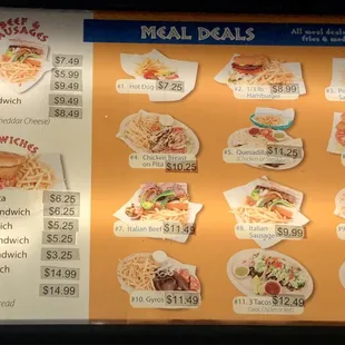 Meal Deals Menu