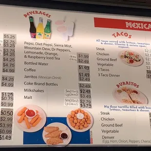 Mexican Food Menu