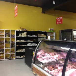 shelves of food