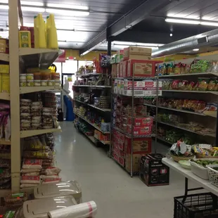 shelves of food