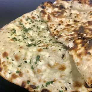 Cheese naan and regular naan