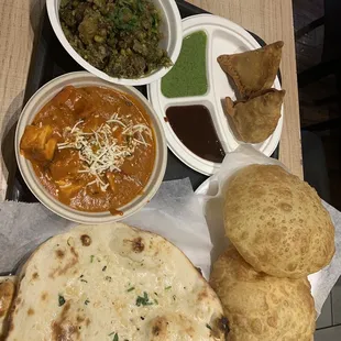 Paneer Tikka Masala Vegetable Samosa Garlic Naan