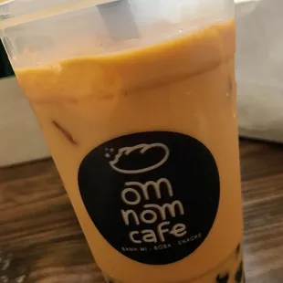 Thai tea with boba