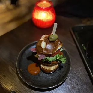 Vegan lamb burger