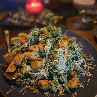 Kale salad and chicken