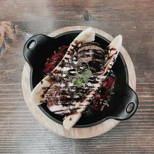 banana split w oat ice cream!!