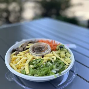 a plate of food on a table