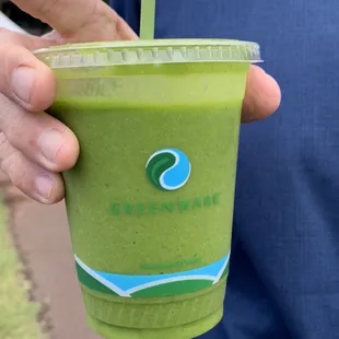 We just got a 16 oz container while we're continuing our walk around the Kaka'ako Farmers Market and looking for breakfast