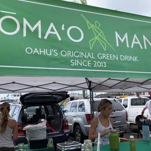 Can't miss this banner on their tent!