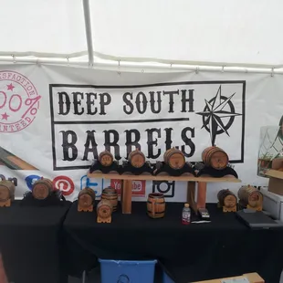 A lot of different vendors here. Oak aging barrels