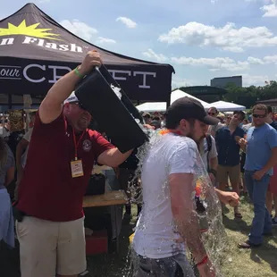 Keeping cool in the 100 degree heat.
