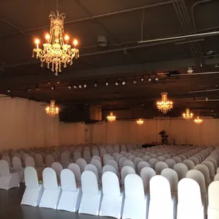 Set up for a wedding ceremony