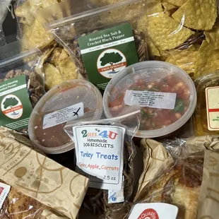 a variety of packaged foods