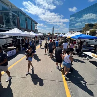 people walking down the street