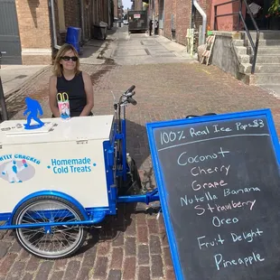 Hot already, got a delicious frozen treat from Slightly Cracked, next to Oasis the magician