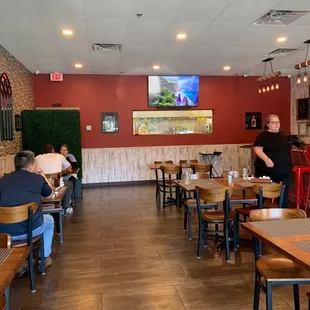 the dining area of the restaurant