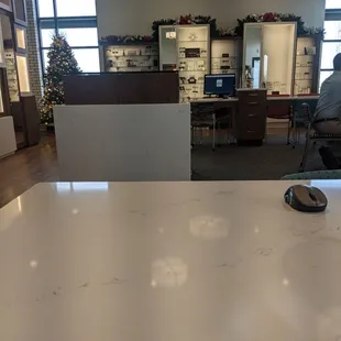 View of the area for trying on and fitting of glasses