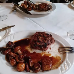 New York strip steak with Sautéed mushrooms