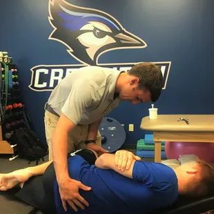 Dr. Peters treats Creighton athletes on campus and at Omaha Spine &amp; Sport.