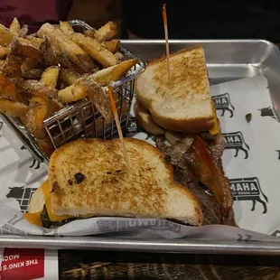 Swiss mushroom burger.