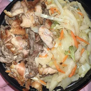 Chicken and Beef teriyaki bowl