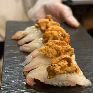 Shrimp and Uni Sushi