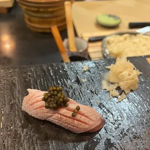 King salmon with caviar
