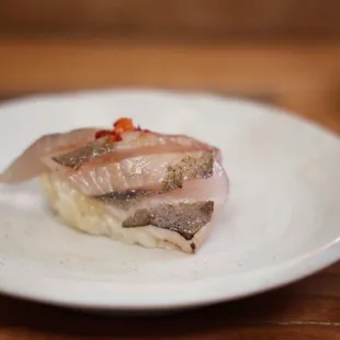 a close up view of a plate of food