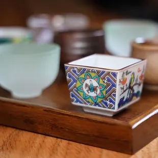 tea cups on a tray