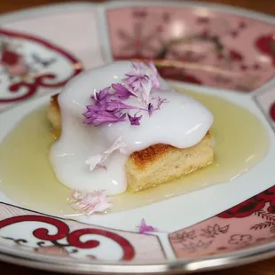 a piece of cake on a plate