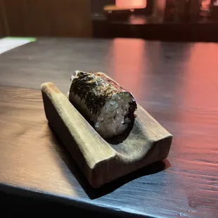 Sea bass hand roll with trufflr