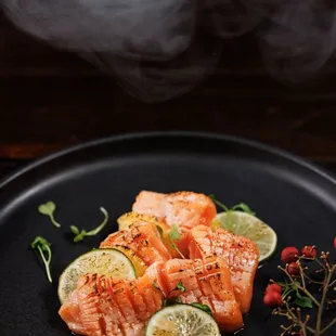 Smoked Seared Salmon sushi