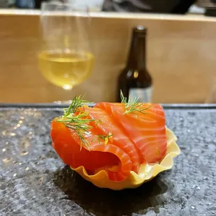 Puff pastry with salmon