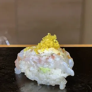 Ebi with yuzu tobiko