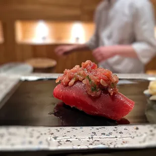 Akami (red tuna, negi toro)