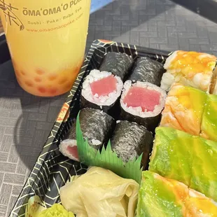 Tuna Roll and tiger roll Yakult mango