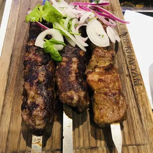 Lula kebabs and lamb kebab