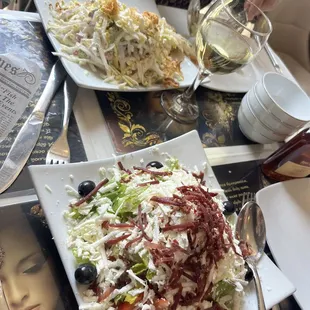 Greek Salad (front) and Tashkent Salad (back)