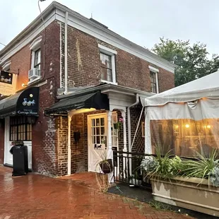 Outside the restaurant