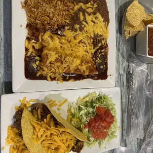 Enchiladas and tacos