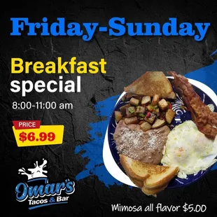 Friday-Sunday 9am-11am